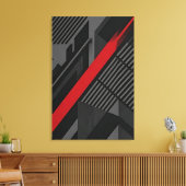 Futuristische Abstracte Rood Zwart Canvas Afdruk (Insitu (Woonkamer))