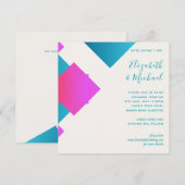 Futuristische Abstracte Turquoise Roze Trouw Uitno (Voorkant / Achterkant)