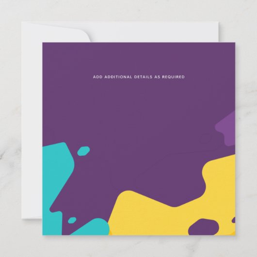 Futuristische Abstracte Wijnrood Turquoise Trouwka (Achterkant)