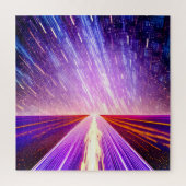 Futuristische Afmeting Verleden in Duistere Nacht Legpuzzel (Verticaal)