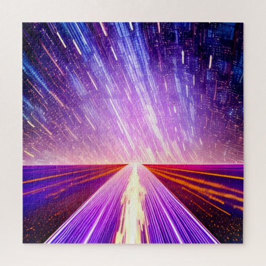 Futuristische Afmeting Verleden in Duistere Nacht Legpuzzel (Verticaal)