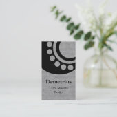 Futuristische afmetingen Visitekaartje, grijs Visitekaartje (Staand voorkant)