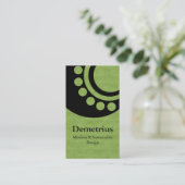 Futuristische afmetingen Visitekaartje, groen Visitekaartje (Staand voorkant)