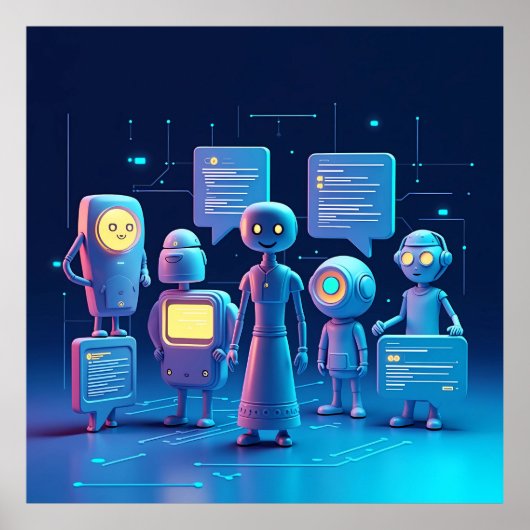 Futuristische AI-assistenten Poster (Voorkant)