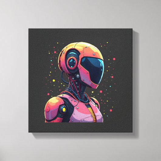 Futuristische AI Robot Canvas Muurkunst – Vetgedru (Voorkant)
