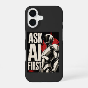 Futuristische AI Robot Humanoïde Tech Design iPhone 16 Hoesje