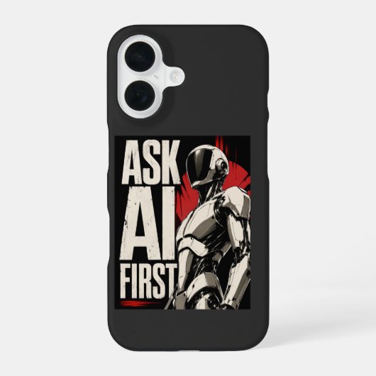 Futuristische AI Robot Humanoïde Tech Design iPhone 16 Hoesje (Achterkant)