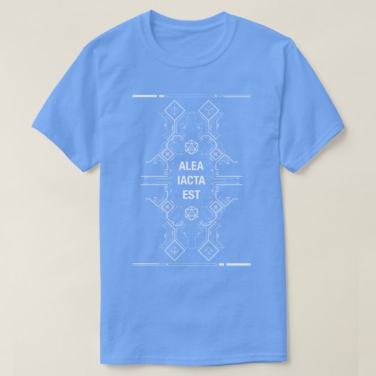 Futuristische Alea Iacta Est De Die is gegoten T-shirt (Design voorkant)