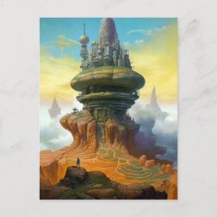 Futuristische Alien City Sci-Fi Art Briefkaart