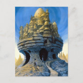 Futuristische Alien City Sci-Fi Art Briefkaart (Voorkant)