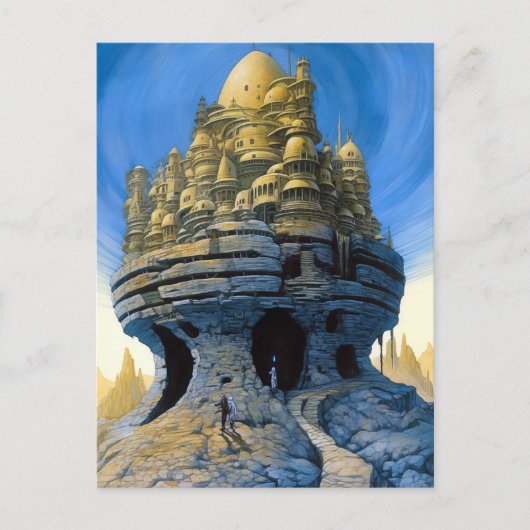 Futuristische Alien City Sci-Fi Art Briefkaart (Voorkant)