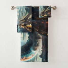 Futuristische Alien Planet Portal met Magic Gate Bad Handdoek