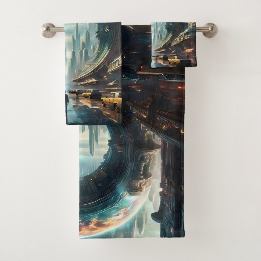 Futuristische Alien Planet Portal met Magic Gate Bad Handdoek (Insitu)