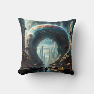 Futuristische Alien Planet Portal met Magic Gate Kussen