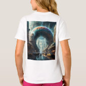 Futuristische Alien Planet Portal met Magic Gate T-shirt (Achterkant)