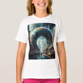 Futuristische Alien Planet Portal met Magic Gate T-shirt