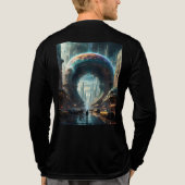 Futuristische Alien Planet Portal met Magic Gate Tri-Blend Shirt (Achterkant volledig)