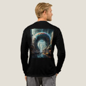 Futuristische Alien Planet Portal met Magic Gate Tri-Blend Shirt (Achterkant)