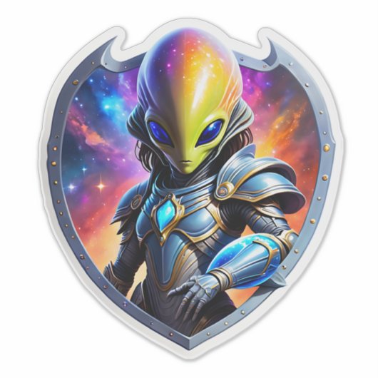 futuristische alien sticker (Voorkant)