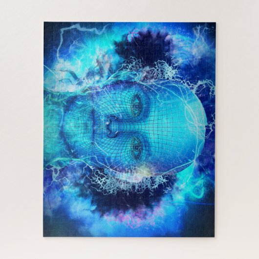 Futuristische Android Robot Legpuzzel (Verticaal)