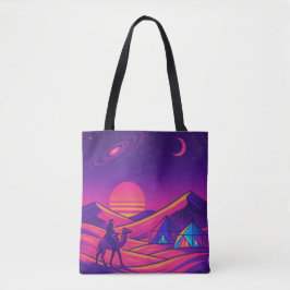 Futuristische Arabische woestijn - Sci-Fi Camel Ri Tote Bag