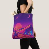 Futuristische Arabische woestijn - Sci-Fi Camel Ri Tote Bag (Dichtbij)