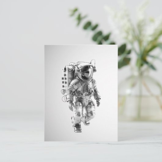 futuristische astronaut briefkaart (Staand voorkant)