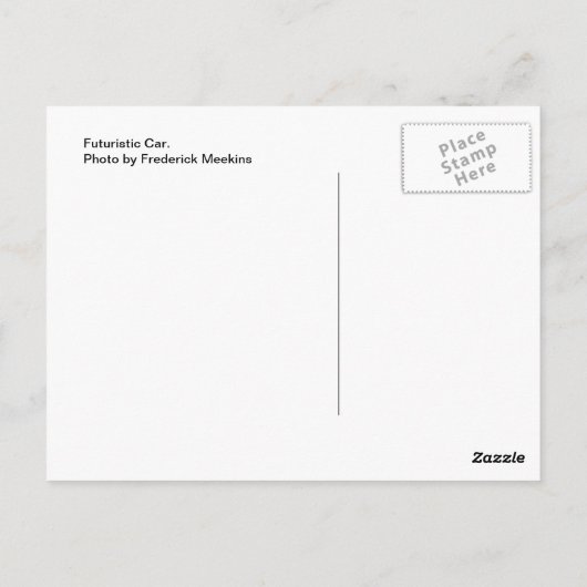 Futuristische auto briefkaart (Achterkant)