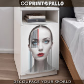 Futuristische bar gecodeerde vrouw tissuepapier