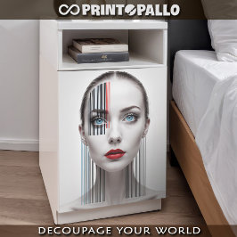 Futuristische bar gecodeerde vrouw tissuepapier