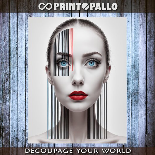 Futuristische bar gecodeerde vrouw tissuepapier