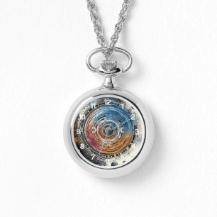 Futuristische Batik Kosmische Kunst – Ruimteontwer Horloge