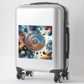Futuristische Batik Kosmische Kunst – Ruimteontwer Sticker (Koffer)