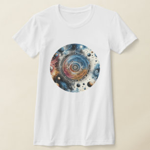 Futuristische Batik Kosmische Kunst – Ruimteontwer T-shirt