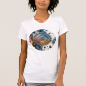 Futuristische Batik Kosmische Kunst – Ruimteontwer T-shirt (Voorkant)