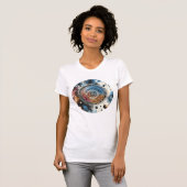 Futuristische Batik Kosmische Kunst – Ruimteontwer T-shirt (Voorkant volledig)