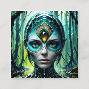 Futuristische biomechanische cybernetische reuzen  vierkante visitekaartje