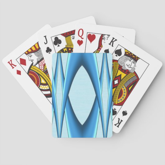 Futuristische Blauwe Boog Pokerkaarten (Achterkant)