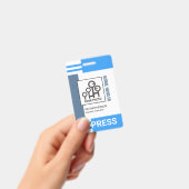 Futuristische Blauwe Streep Blokken Pers ID Badge (Handheld)