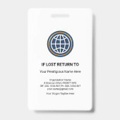 Futuristische Blauwe Streep Blokken Pers ID Badge (Achterkant)