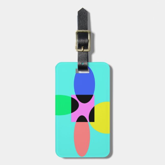 Futuristische bloem bagagelabel (Voorkant verticaal)