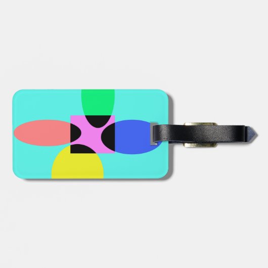 Futuristische bloem bagagelabel (Achterkant horizontaal)