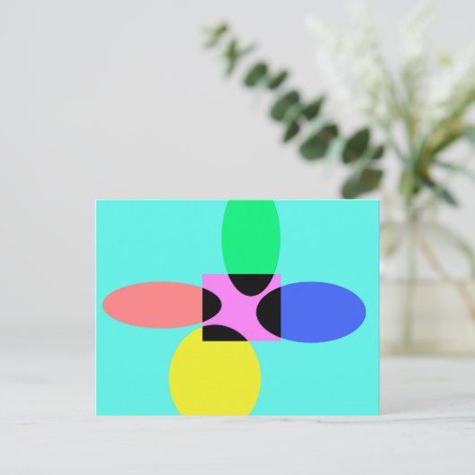 Futuristische bloem briefkaart (Staand voorkant)