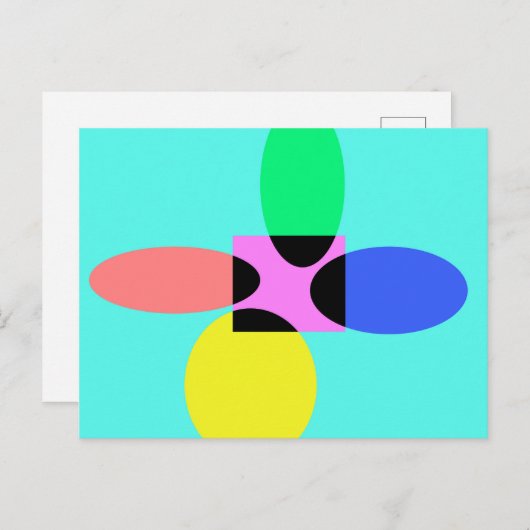 Futuristische bloem briefkaart (Voorkant / Achterkant)