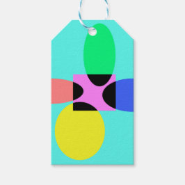 Futuristische bloem cadeaulabel