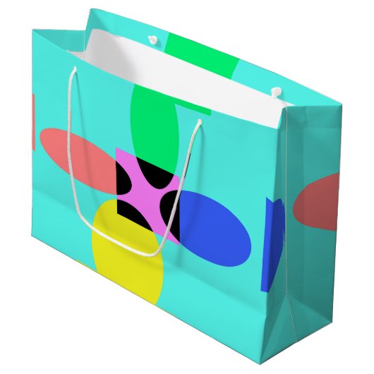 Futuristische bloem groot cadeauzakje (Voorkant Gekanteld)