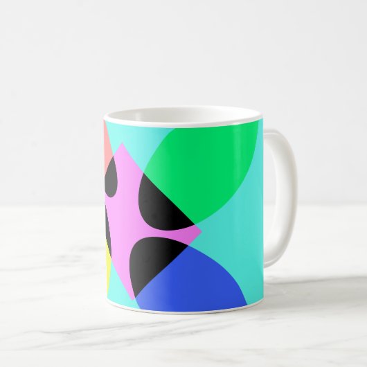 Futuristische bloem koffiemok (Voorkant rechts)