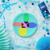 Futuristische bloem papieren bordje (Feest)