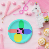 Futuristische bloem papieren bordje (Feest)