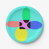 Futuristische bloem papieren bordje (Voorkant)